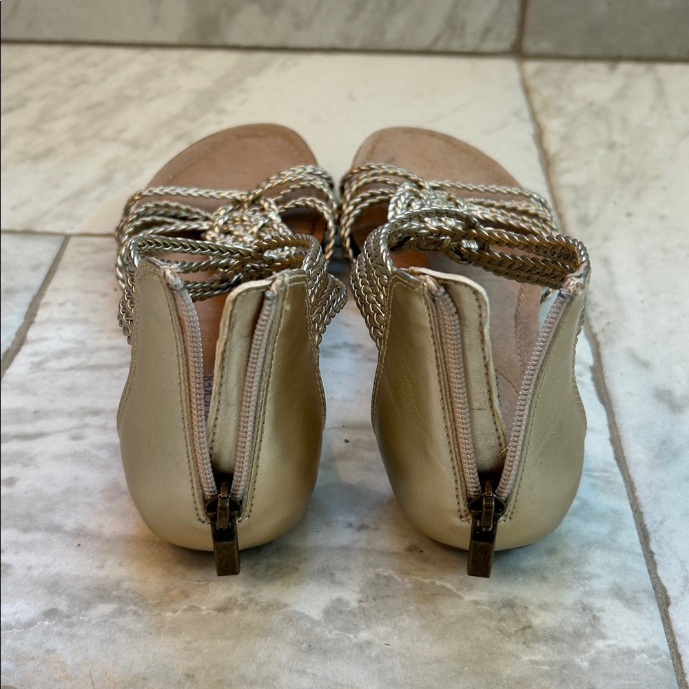Adam Tucker Braided Metallic Gold Sandals - Picture 3 of 4